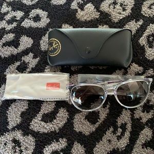 Ray Ban Clear Sunglasses w/ purple arms